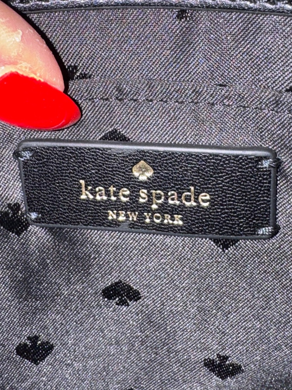 KATE SPADE Black Pebbled Leather  Crossbody/Shoulder Bag  with Gold Accents EUC - Picture 10 of 11
